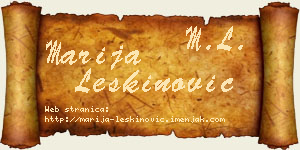 Marija Leškinović vizit kartica